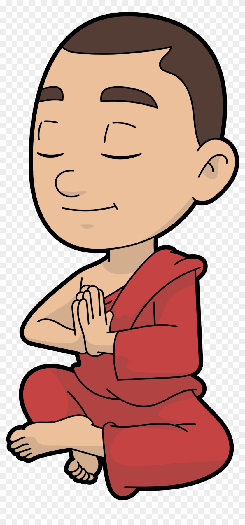 Cartoon Buddhist Monk In Meditation - Transparent Cartoon Buddha Png Clipart