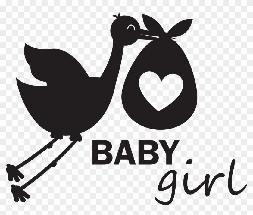 Stork Babygirl - Baby Girl Stork Png Clipart