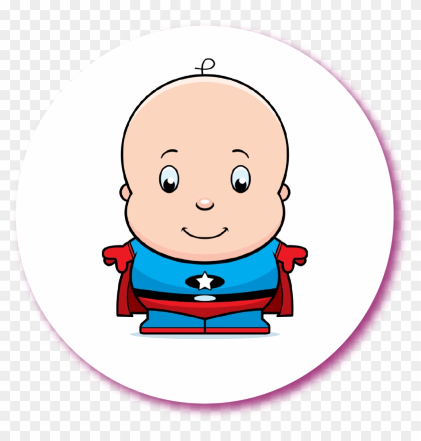 Super Baby Circle - Cartoon Angry Superhero Clipart