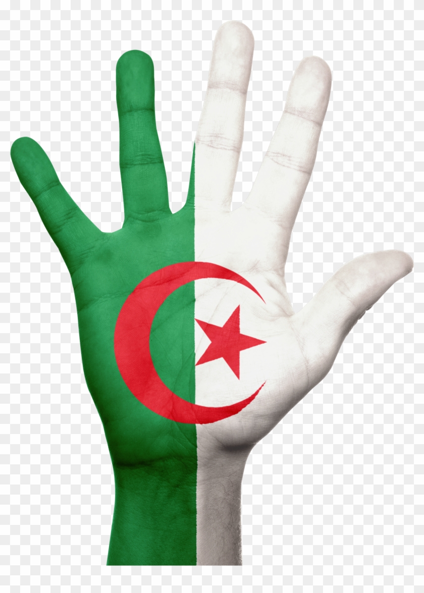 Algeria Hand Flag Patriotic 643758 - Flag Of Algeria Clipart #2245801