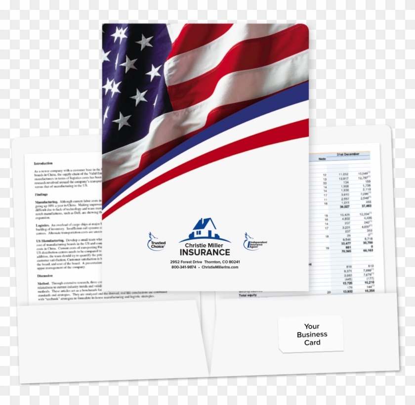 Picture Of Pre-designed Patriotic Folders - American Flag Clipart #2245904