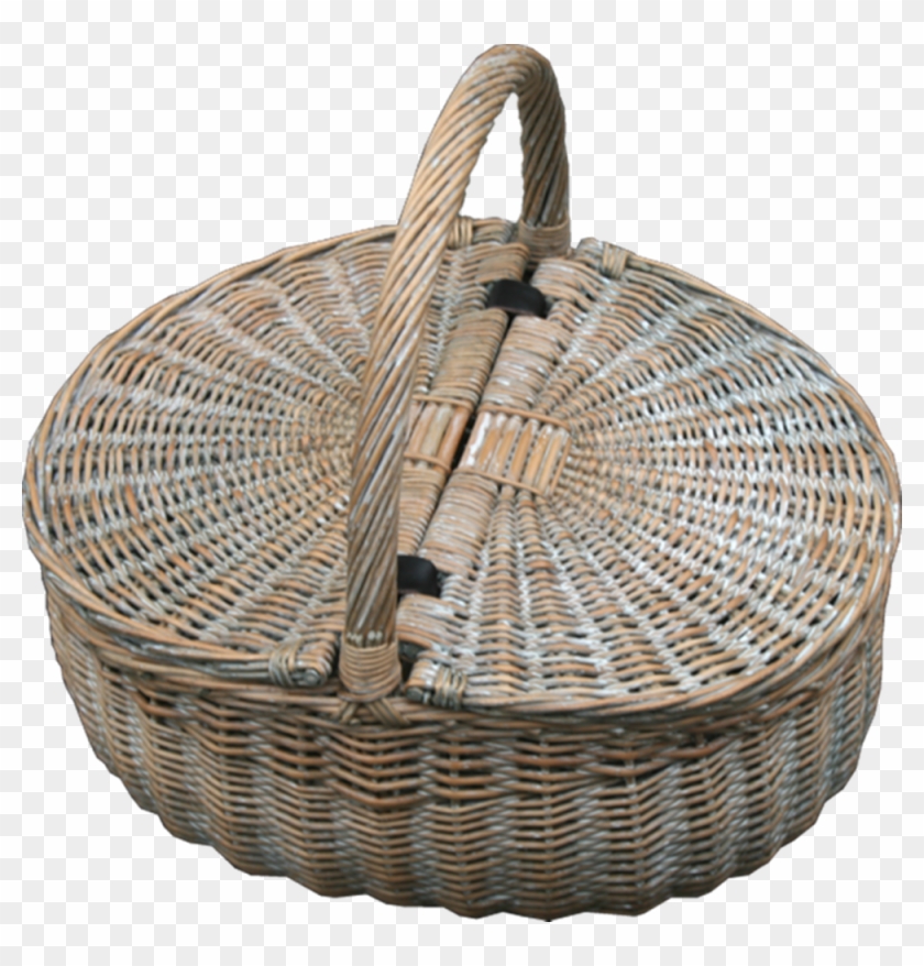 Full Buff Willow In A Wash Finish, Double Lidded Basket - Picnic Basket Clipart #2247369