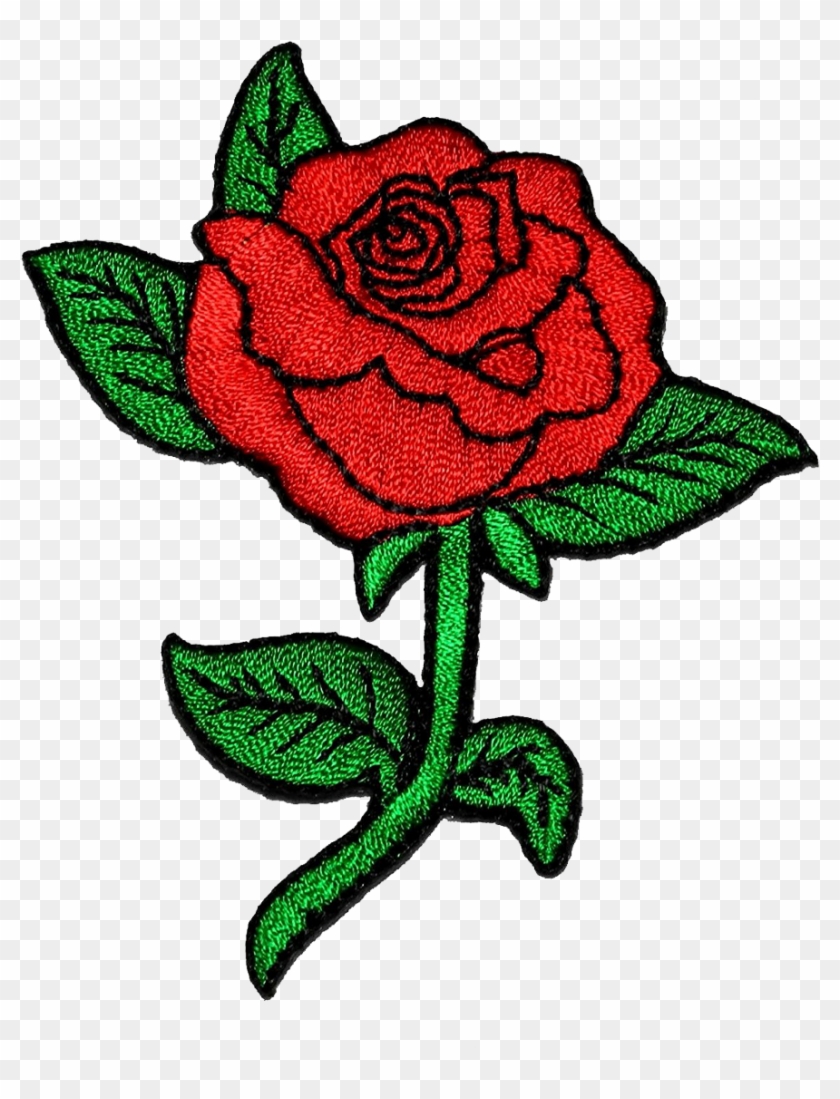 Redrose Rose Red Flower Patch Embroidery Ftestickers Clipart #2247462