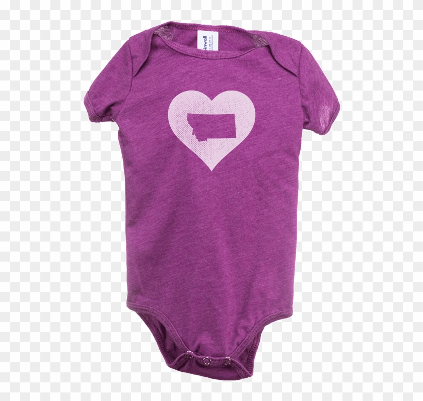 Aspinwall Heart Onesie Field Berry White 1 - Heart Clipart