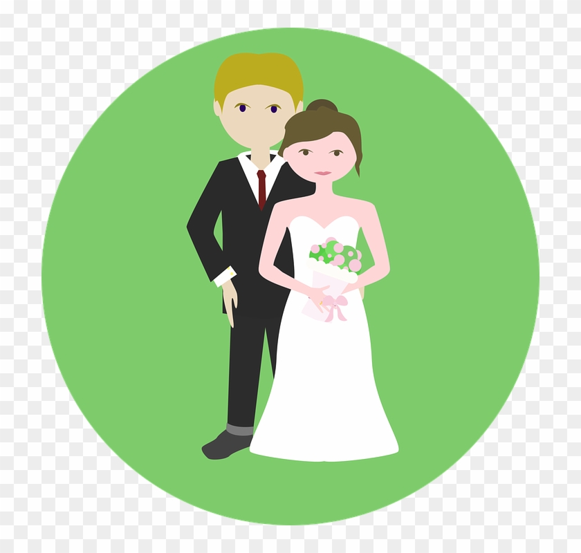 Bride And Groom Before Wedding - Happy 3rd Marriage Anniversary Clipart #2248391