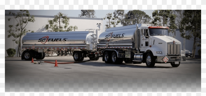 Commercial Bulk Fuel Delivery - Trailer Truck Clipart