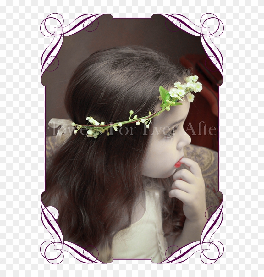 Silk Artificial White Boho Rustic Wedding Flowergirl - Headpiece Clipart