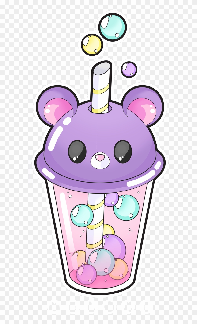 612 X 1306 15 0 - Kawaii Cat Bubble Tea Clipart