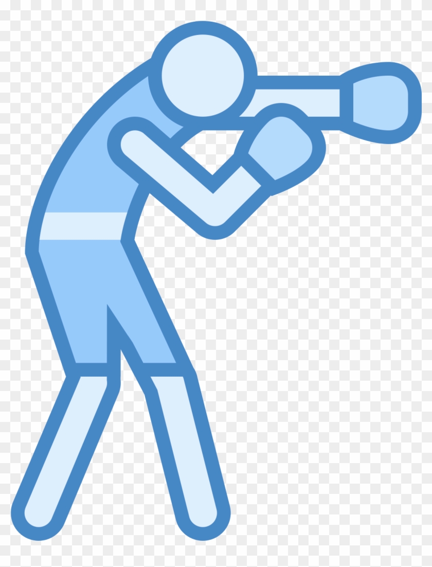 Vector Download Boxer Clipart Boxing Stance - Boxing Icon Blue - Png Download #2250475
