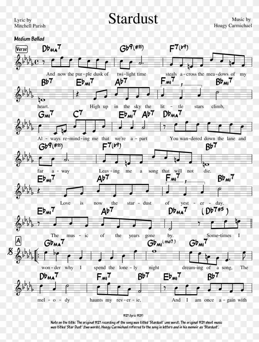 Stardust - Stardust Lead Sheet Clipart