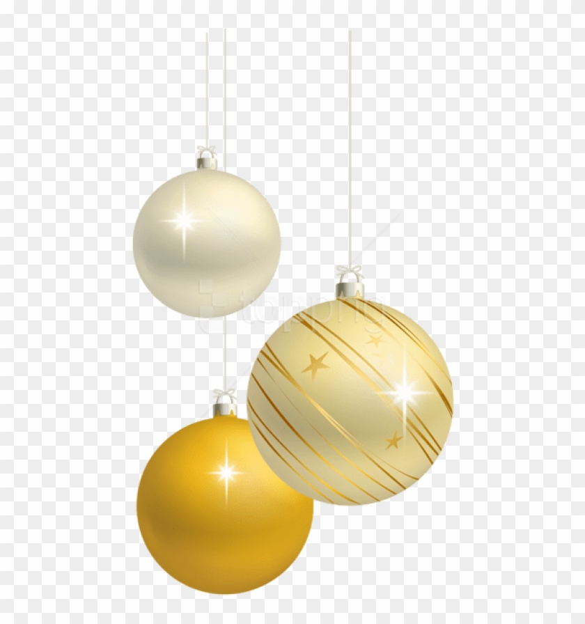 Free Png White And Yellow Christmas Balls Decoration - Yellow Christmas Balls Png Clipart