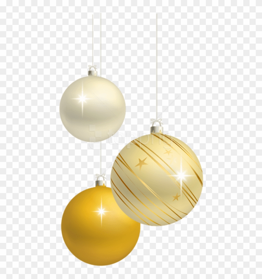 Free Png White And Yellow Christmas Balls Decoration - Yellow Christmas Balls Png Clipart #2250790
