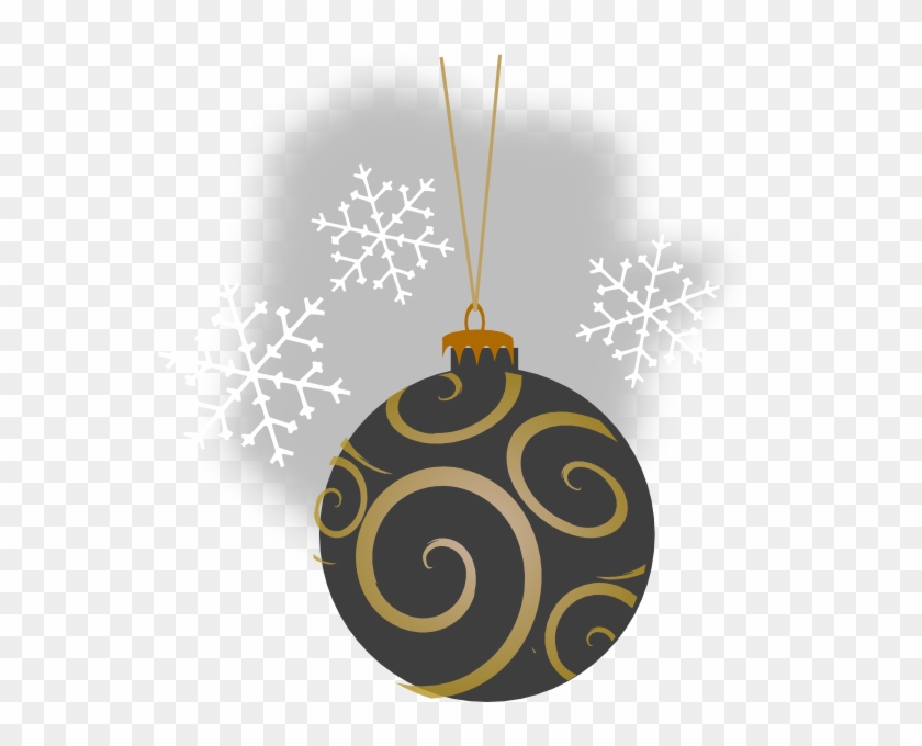 How To Set Use Gray Decorative Ornament Icon Png - Black And Gold Christmas Ornament Clipart Transparent Png #2250791