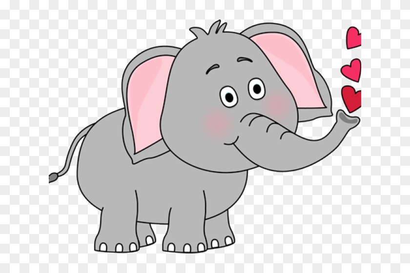 Elephant Clipart Colored - Elephant Kissing Cartoon - Png Download