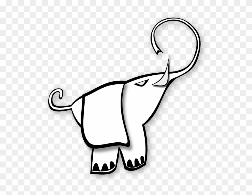 Elephant Clipart Black And White - Clip Art - Png Download #2250872