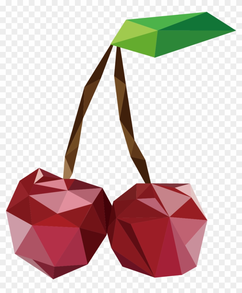 Apples Vector Polygon Png Free Download - Polygon Fruit Clipart #2252231