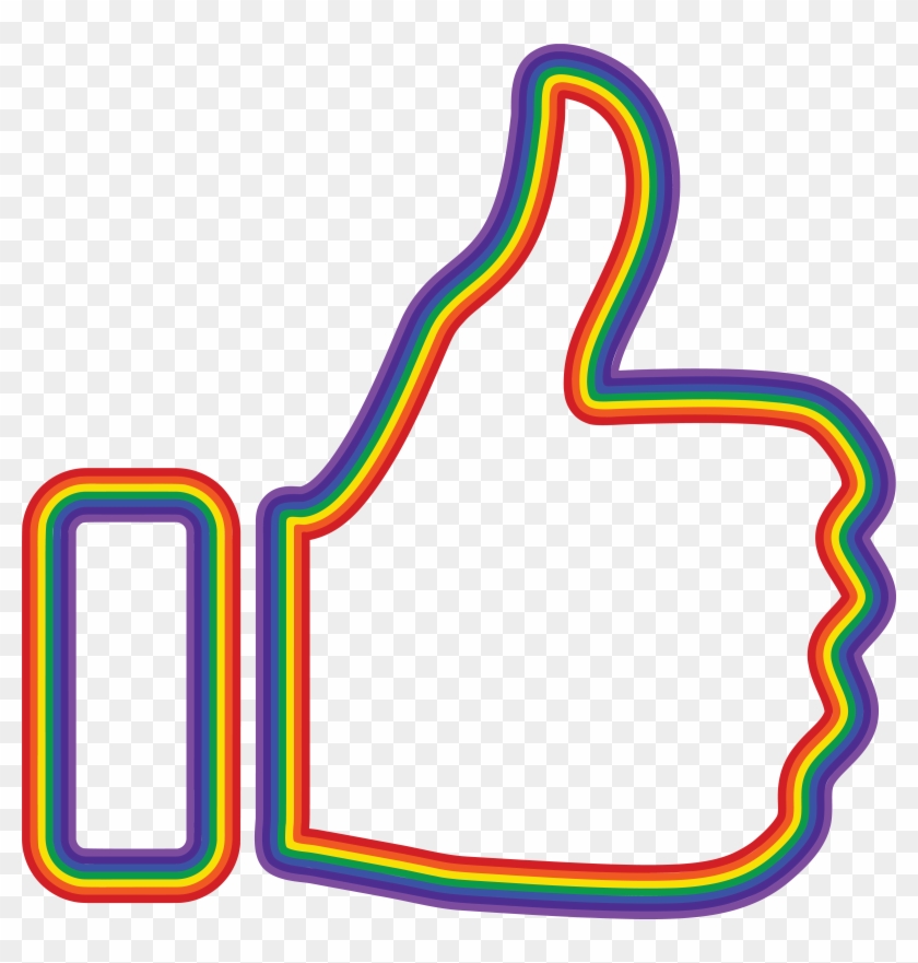 Free Clipart Of A Rainbow Thumb Up - Clip Art - Png Download