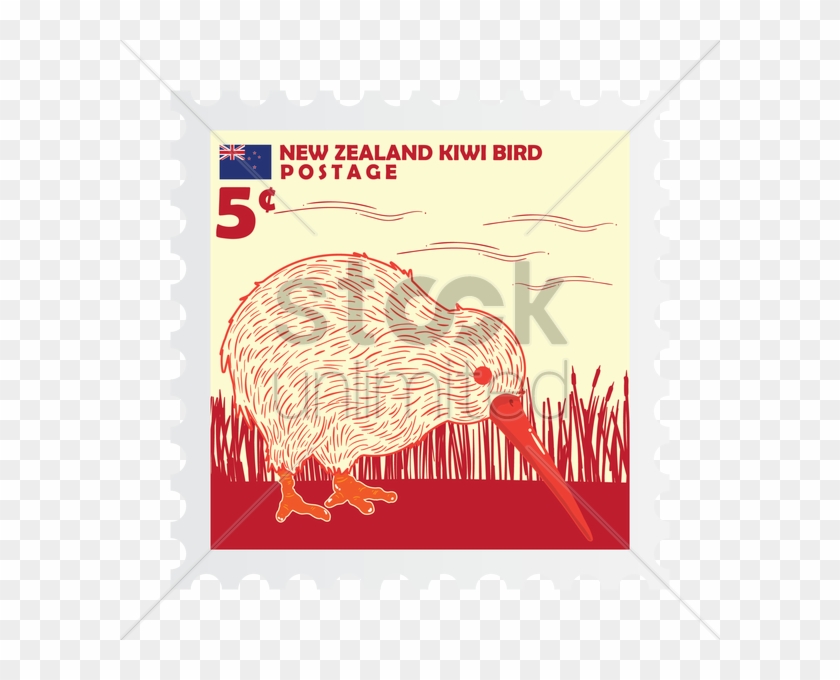 New Zealand Postage Stamp Design Vector Graphic - New Zealand Kiwi Stamp Clipart #2253302