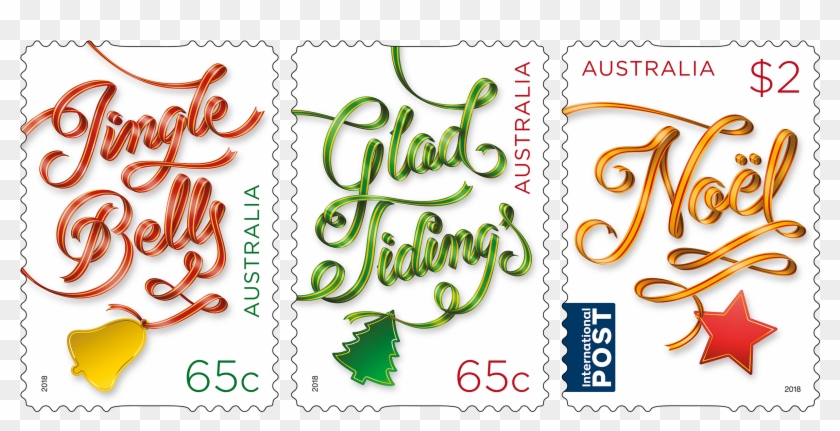 Secular Christmas Designs - Christmas Stamps 2018 Australia Clipart