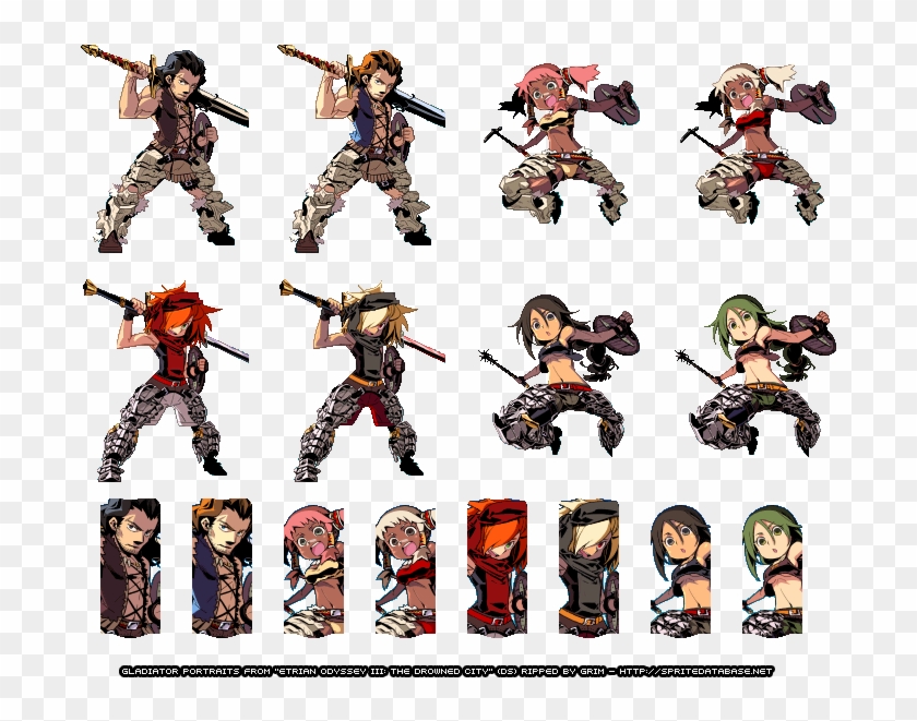 Gladiator - Http - //spritedatabase - - Etrian Odyssey - Etrian Odyssey 3 Character Sprites Clipart