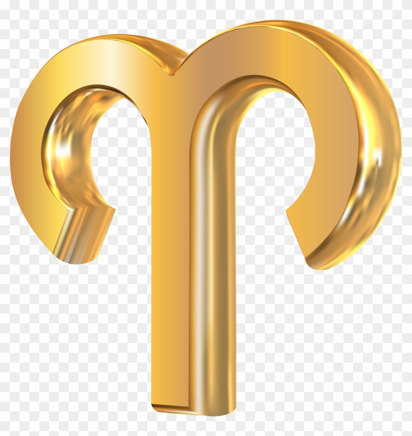 Aries 3d Gold Zodiac Sign Png Clip Art Image - Transparent Aries Zodiac Sign Png #2253743