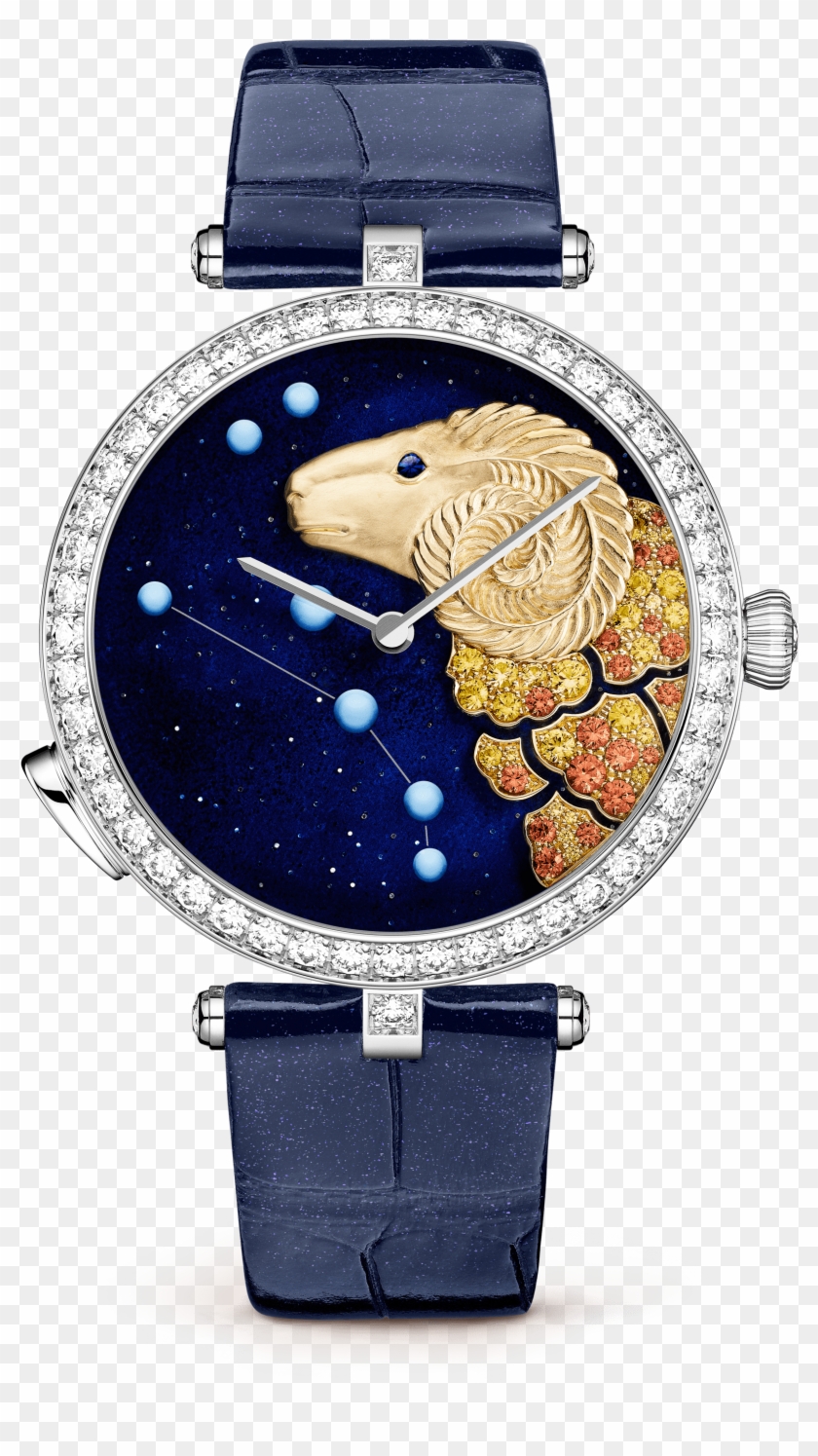 Lady Arpels Zodiac Lumineux Aries Watch - Van Cleef Zodiac Watch Clipart