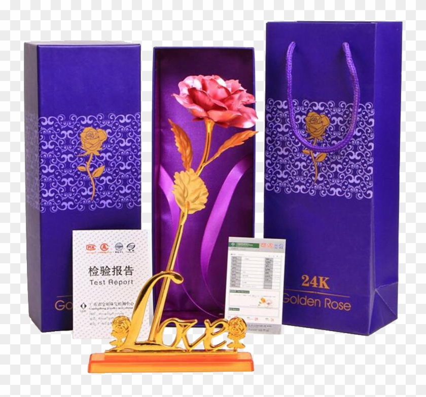 24 Karat Gold Purple Rose , Png Download Clipart