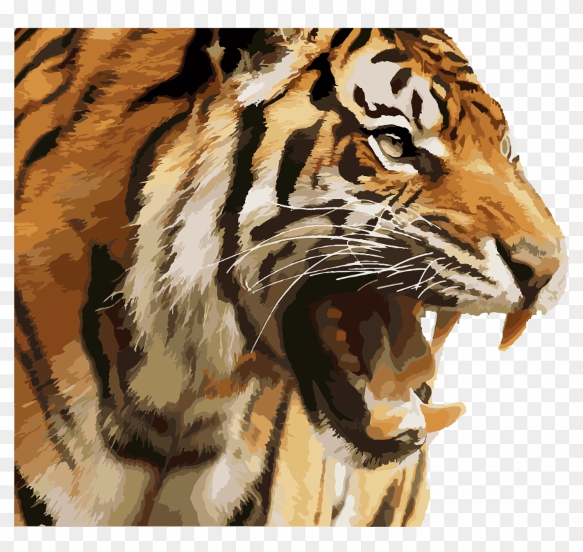 Big Image - Angry Tiger Face Png Clipart