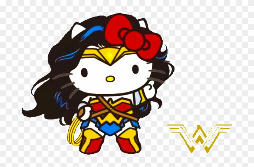 Wonder Kitty - Cute Wonder Woman Hello Kitty Clipart