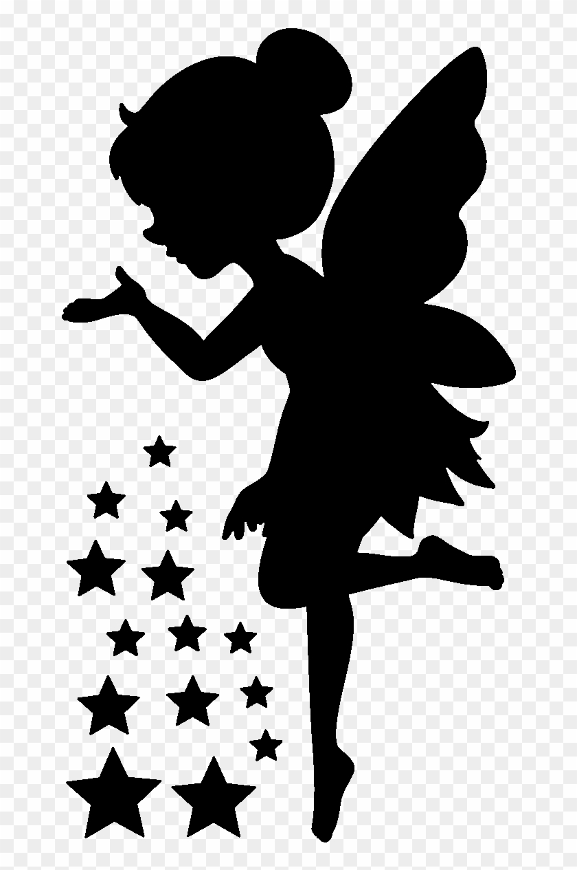 Sticker Enfant Fee Et Les Etoiles Ambiance Sticker - Fairies Silhouette Clipart