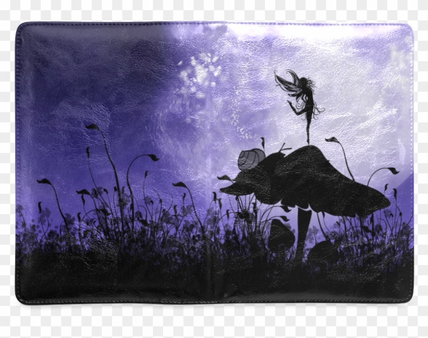 A Beautiful Fairy Dancing On A Mushroom Silhouette - Wildebeest Clipart