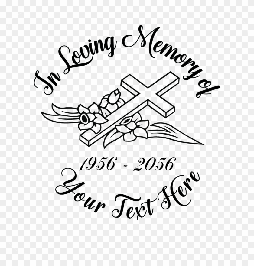 In Loving Memory Cross Decal - Loving Memory Decals Clipart