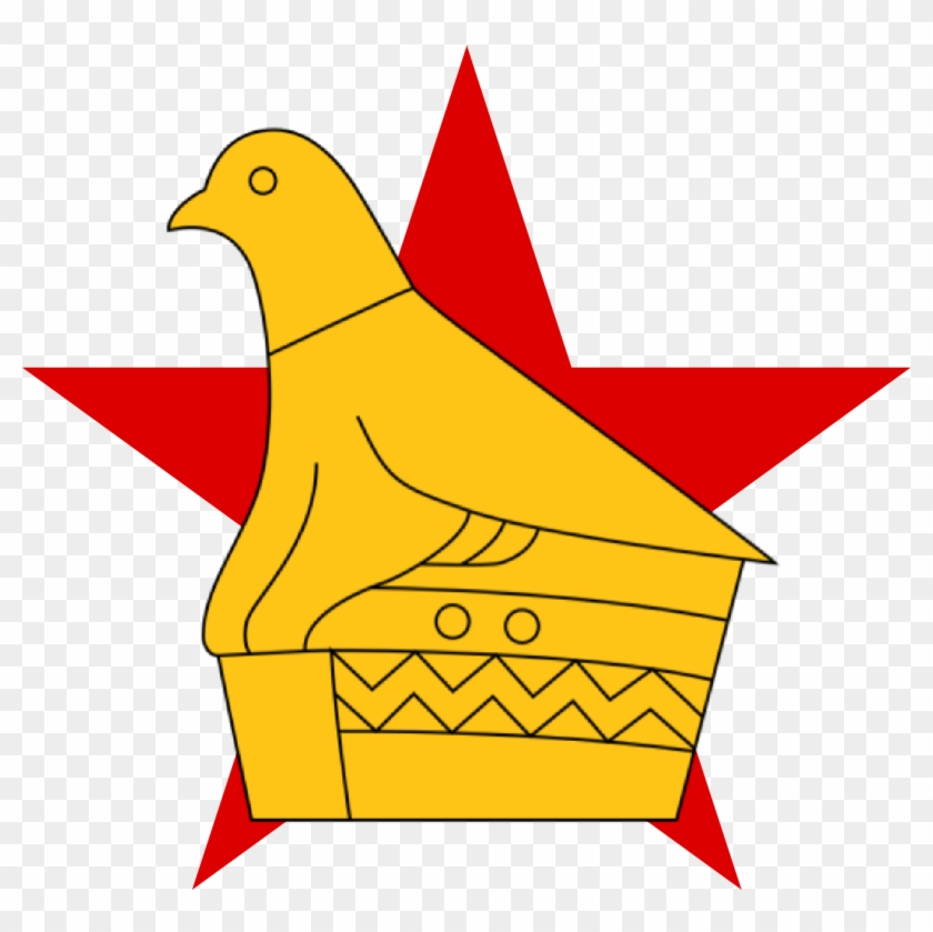Star With Zimbabwe Bird - Zimbabwe Flag Clipart