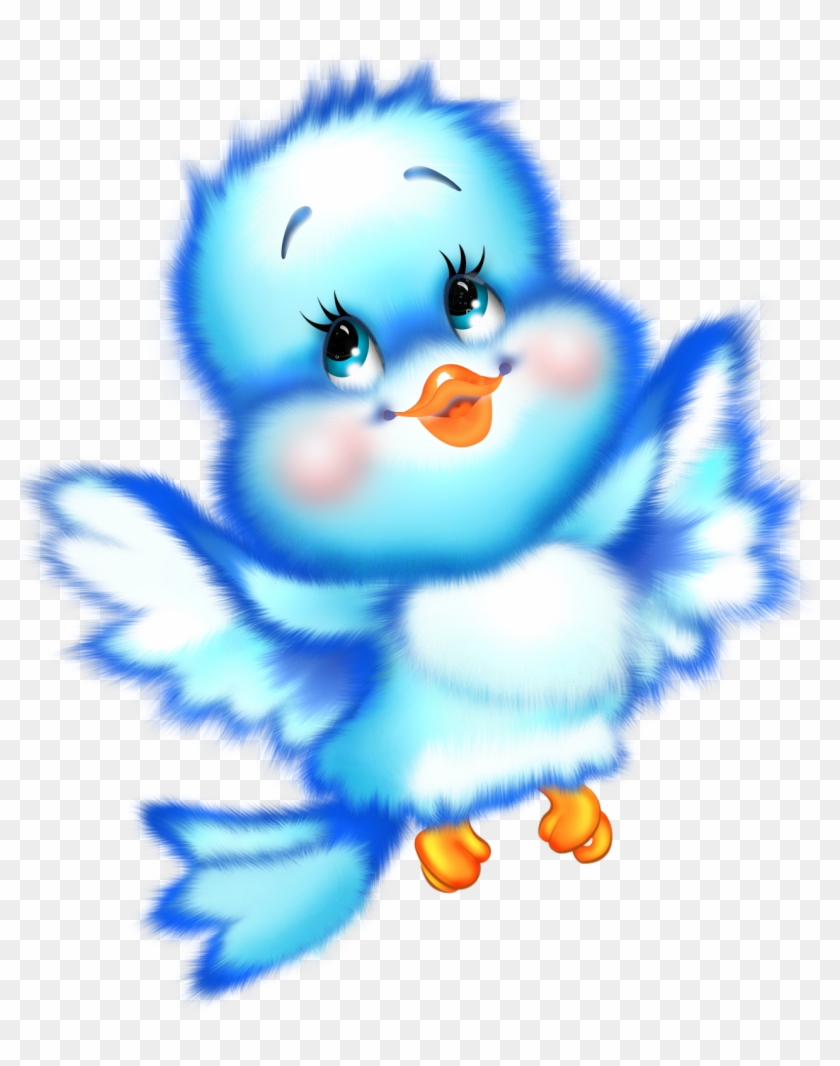 Cute Blue Bird Cartoon Free - Tiernos Mensajes De Buenas Noches Clipart