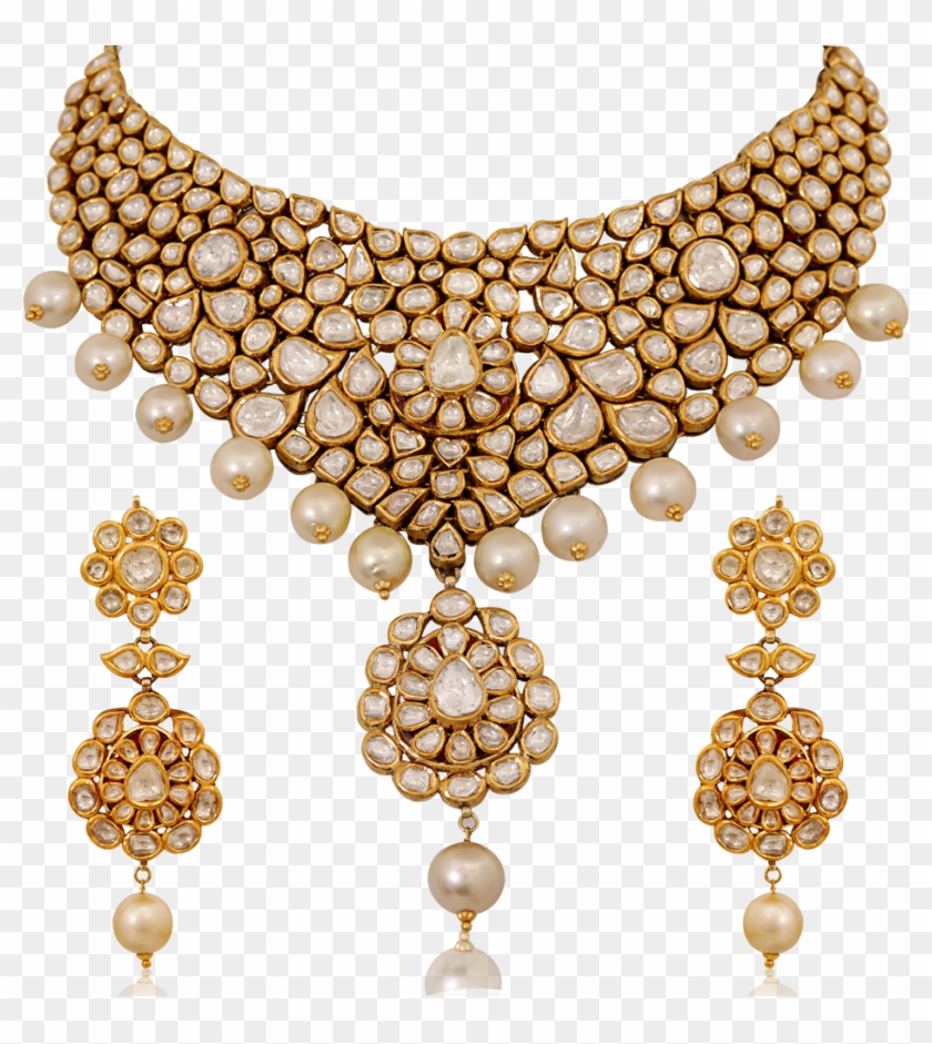 Elegant Kundan Choker Necklace - Necklace Clipart