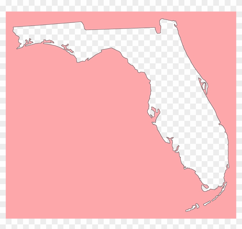 Map Of So Florida - Florida Map White Png Clipart #2260244