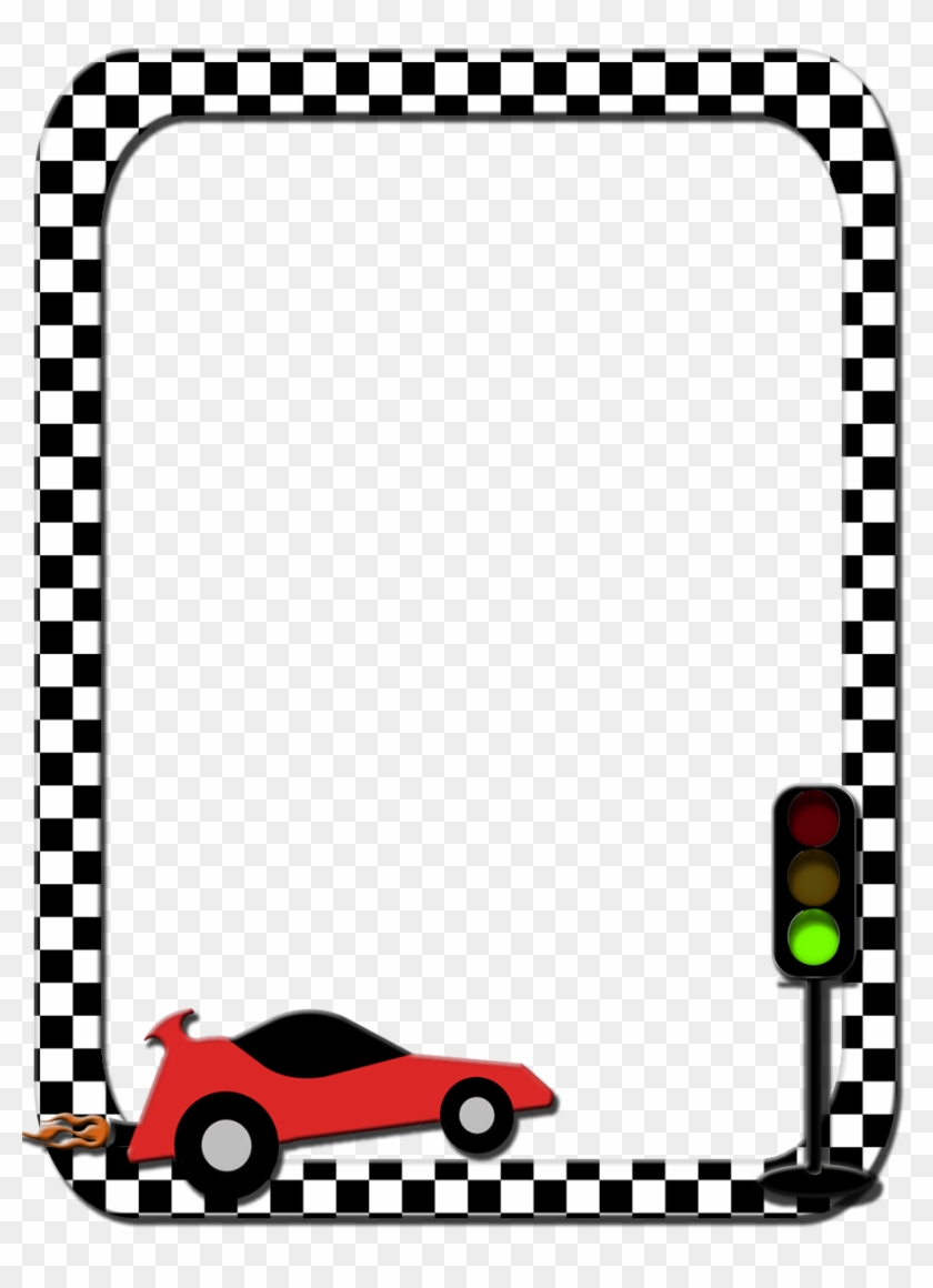 Race Car Checkered Flag Border 246391 - Black And White Checkered Border Png Clipart #2260314
