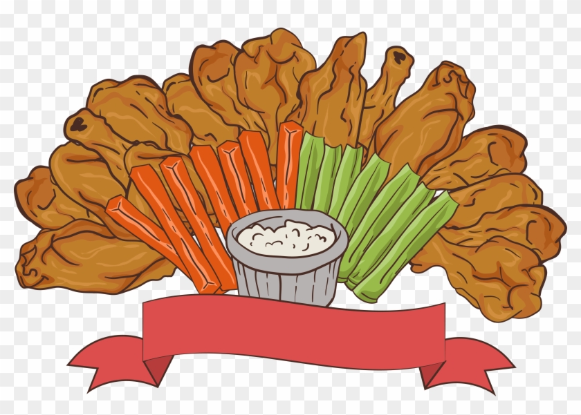 Korean Fried Chicken Buffalo Wing Hamburger - Chicken Wings Vector Png Clipart