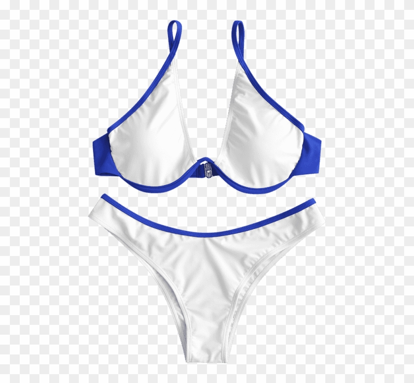Zaful Two Tone Underwire Bikinis Set - Swimsuit Bottom Clipart