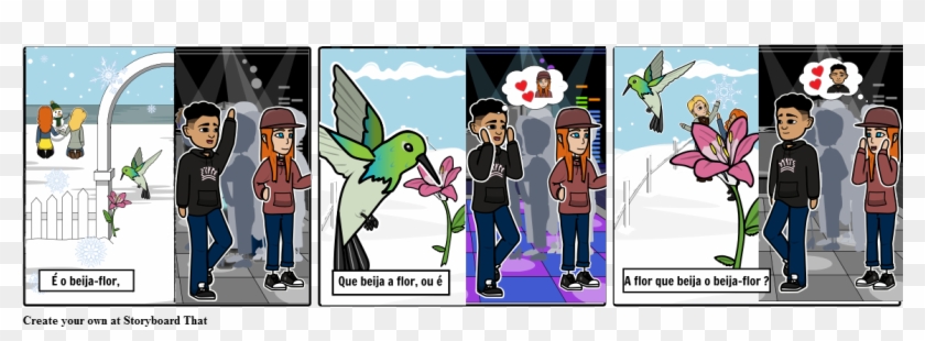 Beija Flor E A Flor - Cartoon Clipart