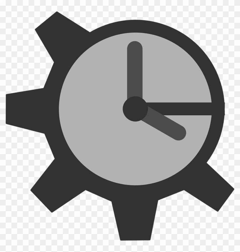 Gear Clock Mechanism Sign - Gear Clock Icon Png Clipart #2262061
