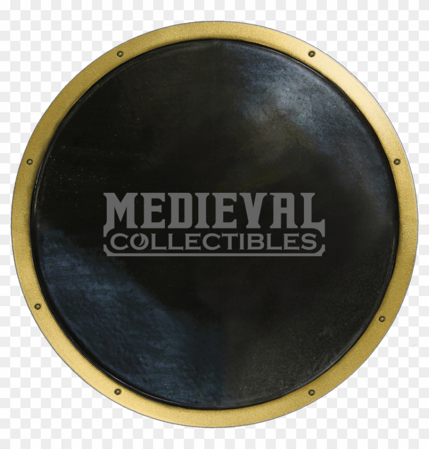 Black And Gold Ready For Battle Round Shield - Circle Clipart