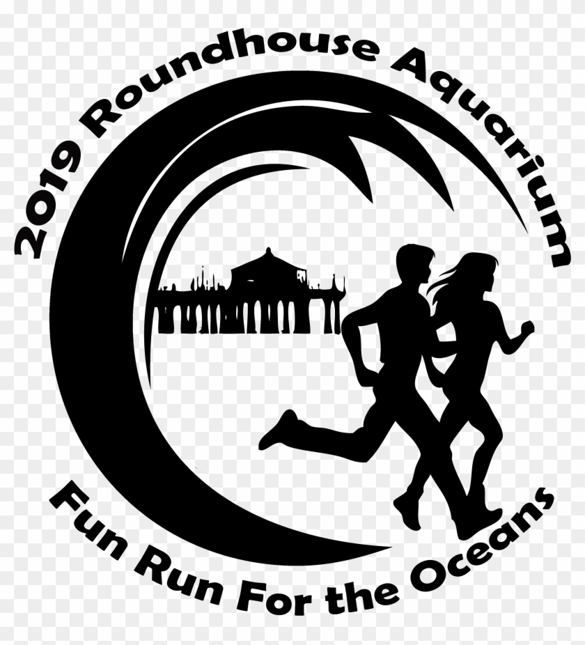 Racewire Roundhouse Fun Run For The Oceans Transparent - Running Man Silhouette Clipart #2263387