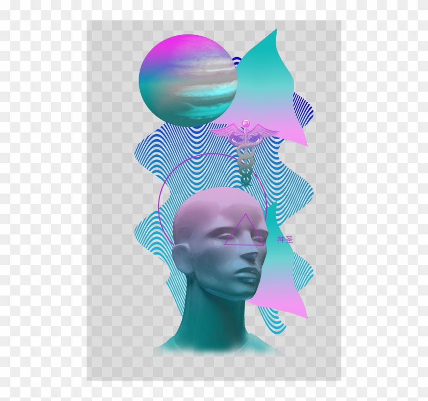 Yaappssee Vaporwave Art, Purple Aesthetic, Sci Fi, - Balloon Clipart