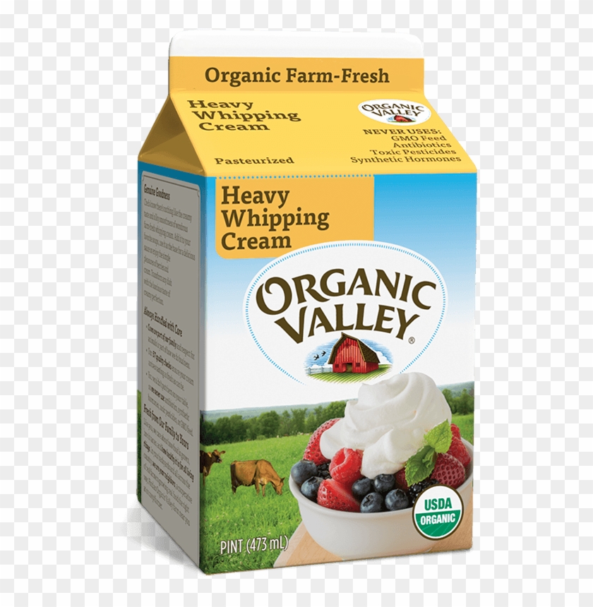 Heavy Whipping Cream, Pasteurized, Pint - Organic Valley Heavy Cream Clipart #2264271