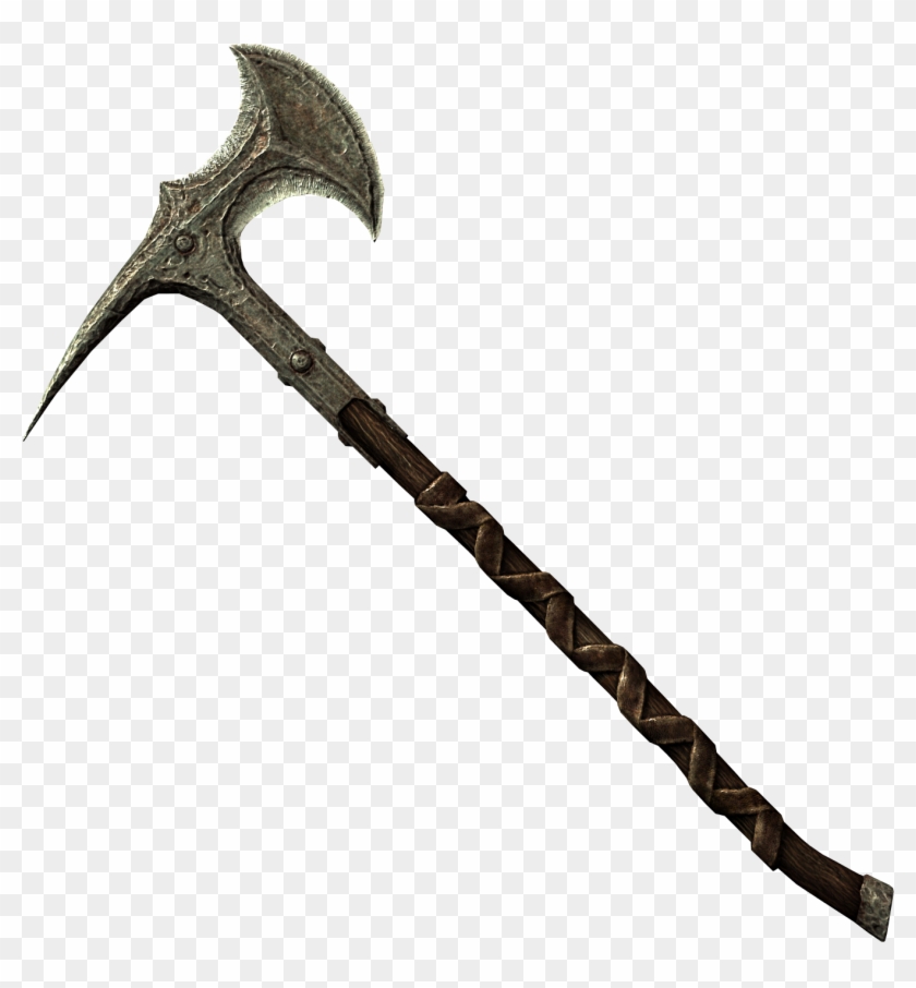 1354 X 1396 4 - Skyrim Iron Battleaxe Clipart