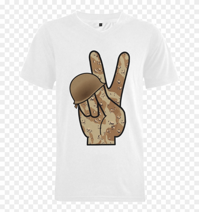 Desert Camouflage Peace Sign Men's V Neck T Shirt (model - Chametz Clipart #2264453