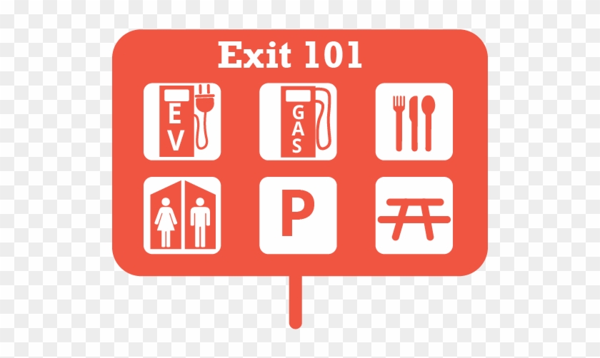 Highway Sign Graphic Icon - Carmine Clipart #2264591