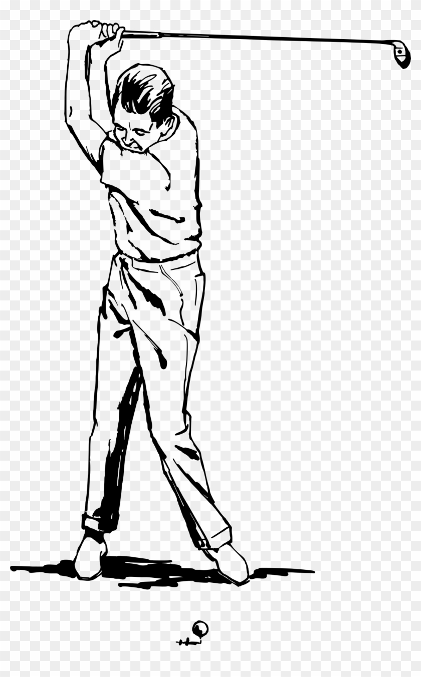 Big Image - Golf Black And White Clipart #2264665