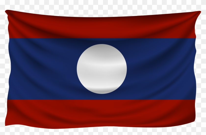 Free Png Download Laos Wrinkled Flag Clipart Png Photo - Laos Flag Png Transparent Png #2264831
